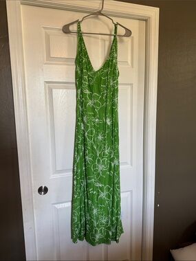ASOS Green Floral Slip Maxi Dress